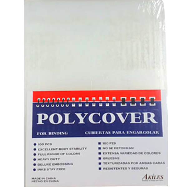 Picture of 04-086B Binding Covers Poly Clear (100) #CRT1