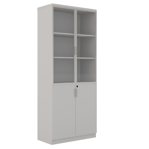 Picture of ET-C5SG G Evolve 5-Shelf Cabinet w/Glass & Solid Doors - Grey