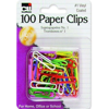 Picture of 19-054 CLI Col. Vinyl Paper Clips (100) - Small #80033