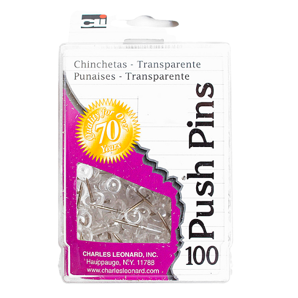 Push Pins (100) Clear - Stationery and Office Supplies Jamaica Ltd.