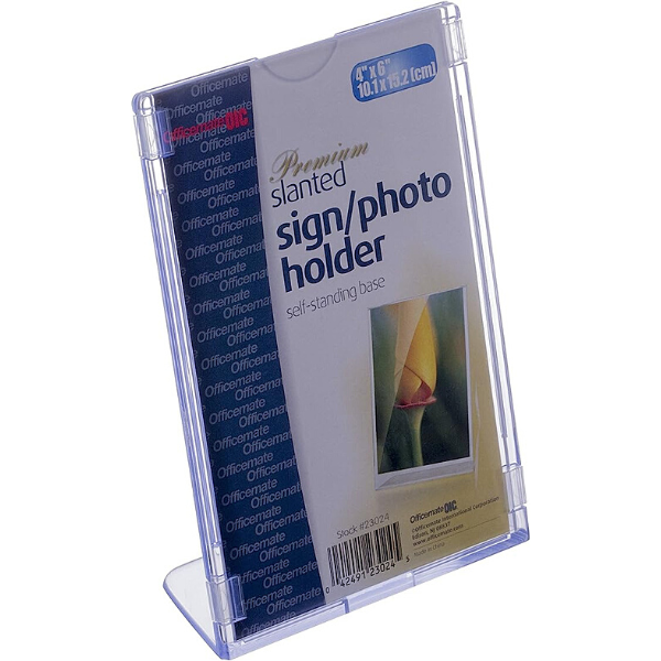 Picture of 08-020 Slanted 4x6 Sign Holder Clear