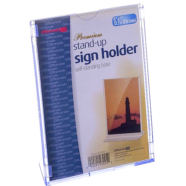 Picture of 08-022 Slanted 5x7 Sign Holder Clear