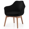 Picture of EC-5772BK Evolve Vinyl Bucket Chair w/Wooden Legs - Black
