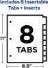 Picture of 42-006 Office Essentials 8 Cell L/S Binder Index #AVE 11467