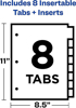 Picture of 42-006 Office essentials 8 Cell L/S Binder Index #AVE 11467