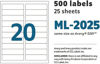 Picture of 46-006 Maco Laser Label 1x4 (500) #ML-2025