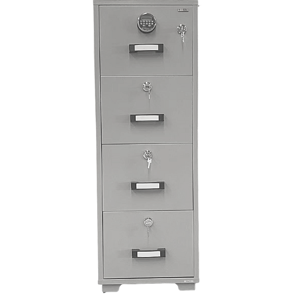Picture of 09-011 4-Drawer Fireproof Cabinet w/Electronic Lock - Grey