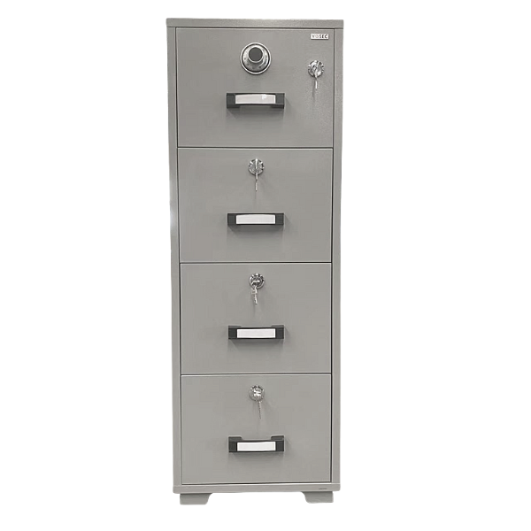 Picture of 09-011A 4-Drawer Fireproof Cabinet w/Combination Lock - Grey