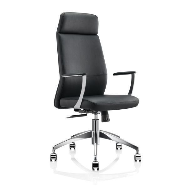 Picture of AA-H2202BK Image HB Exec Vinyl Chair w/ Chrome Arms- Black