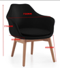 Picture of EC-5772BK Evolve Vinyl Bucket Chair w/Wooden Legs - Black