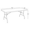 Picture of AA-T64973OW Image 1830x750 Plastic Table w/Folding Legs - Off White