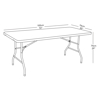 Picture of AA-T64973OW Image 1830x750 Plastic Table w/Folding Legs - OW #ZJ-C183