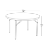Picture of AA-T64974OW Image 1200 Dia. Plastic Folding Table - Off White #ZJ-Y122