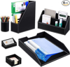 Picture of 24-040 PU Leather 6 Pcs Desk Organizer - Black