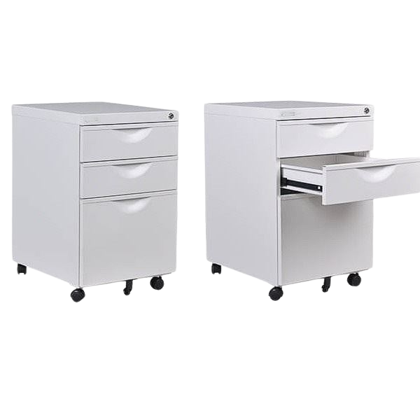 Picture of BZ-P3DG Bizoe Metal 3 Drawer Pedestal  w/Centre Pull - Grey