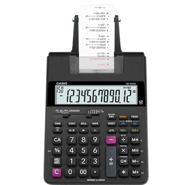 Picture of 09-204 Casio HR-100RC 12-Digits Printing Calculator