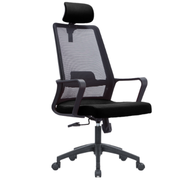 Picture of AA-6382BK Image-Alidis HB Mesh Chair w/Headrest & Loop Arms - Blk