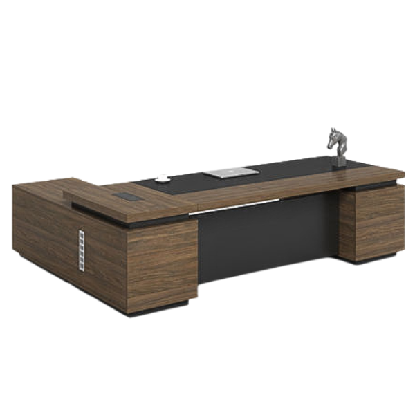 Picture of ET-E1820L LW Royal 1800x2000 Exec Desk w/Side Cabinet - Lt. Walnut