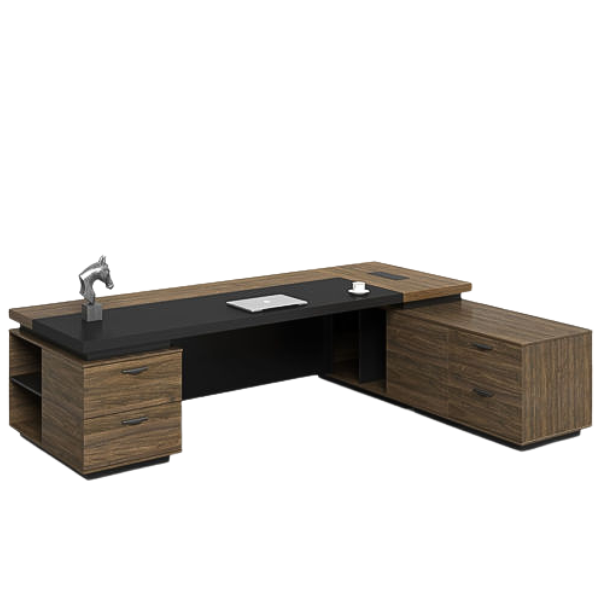 Picture of ET-E1820R LW  Royal 1800x2000 Exec Desk w/Side Cabinet - Lt. Walnut