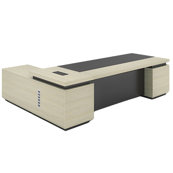 Picture of ET-E1820L WO  Royal 1800x2000 Exec Desk w/Side Cabinet - White Oak