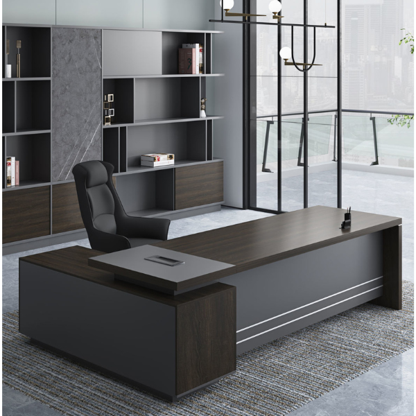 Picture of ET-D1816W  Prime 1800 x 1650 Exec. Desk w/Side Cabinet - Walnut