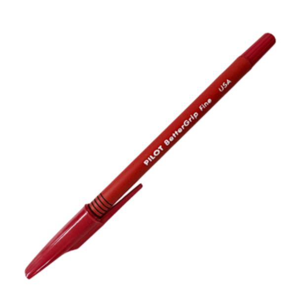 Picture of 61-054 Pilot Better Grip Pen Red Fine #30042