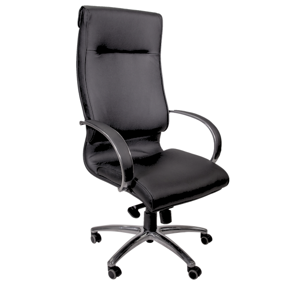 Picture of AA-812BBK Image High Back Exec Vinyl Chair w/Chrome Base - Blk