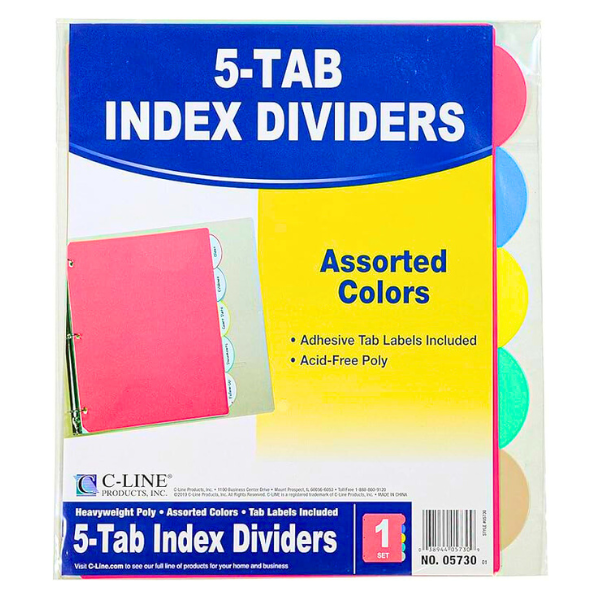 Picture of 42-003 C-Line 5 Cell L/S Poly Binder Index #05730