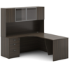 Picture of ET-E1818L W Elite 1800x1800 Exec Unit w/Hutch & Pedestal - Walnut