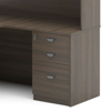Picture of ET-E1818R W Elite 1800x1800 Exec Unit w/Hutch & Pedestal - Walnut