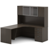 Picture of ET-E1818R W Elite 1800x1800 Exec Unit w/Hutch & Pedestal - Walnut